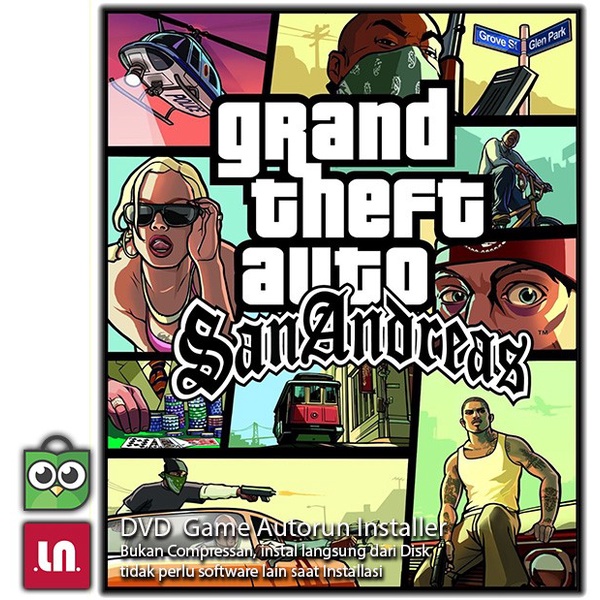 Jual kaset cd game pc Grand Theft Auto San Andreas ( GTA SA ) PC DVD