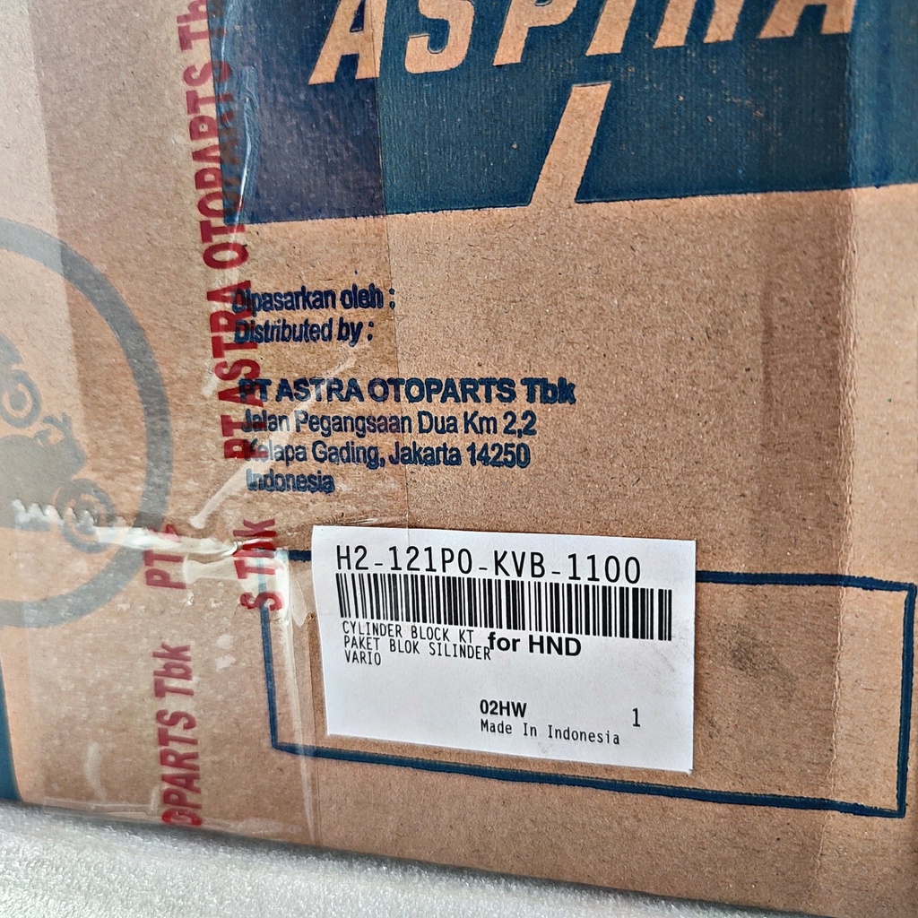 Paket Lengkap Blok Cylinder Comp Blok Seher Piston Kit Honda Vario 110 Old Karbu KVB Aspira