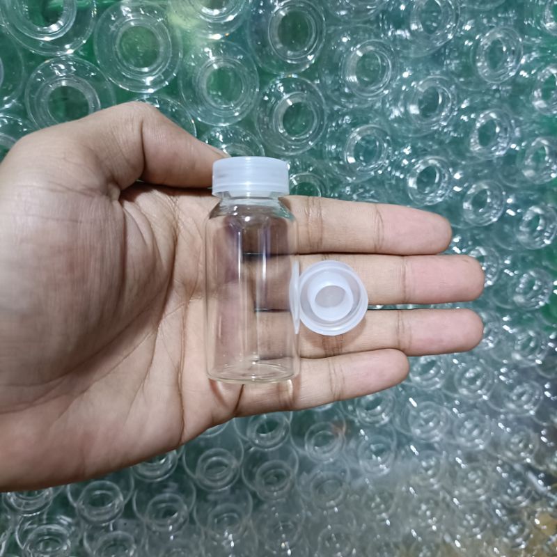 Botol kaca 20ml VIAL tutup plastik kedap udara