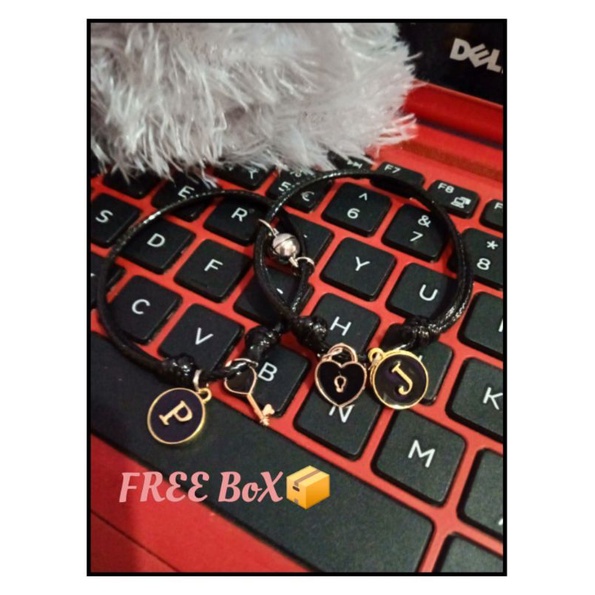 Cod Gelang Couple Epoxy Kunci Gembok Magnet /Gelang inisial Epoxy Magnet (free box)