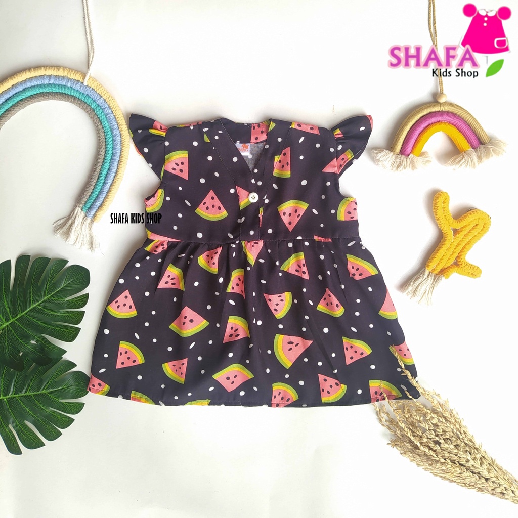 DRESS BAYI PEREMPUAN USIA 3-18 BULAN RAYON VISCOSE / BAJU BAYI PEREMPUAN / BAJU DRESS ANAK / PREMIUM / SHAFA KIDS SHOP MTF-018