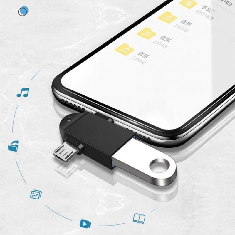 Usb 3.0 Female To Micro Usb Male OTG Adapter 2in1 Tipe C Android Mini Universal Converter Untuk Tablet Laptop