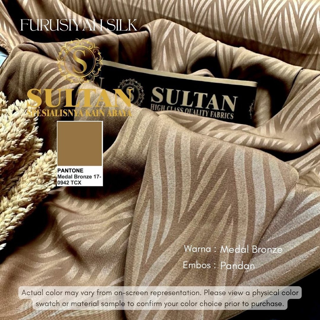 50CM EMBOS PANDAN FURUSIYAH SILK MEDAL BRONZE KAIN ABAYA SULTAN (MEREK LAMA: FURSAN SILK)