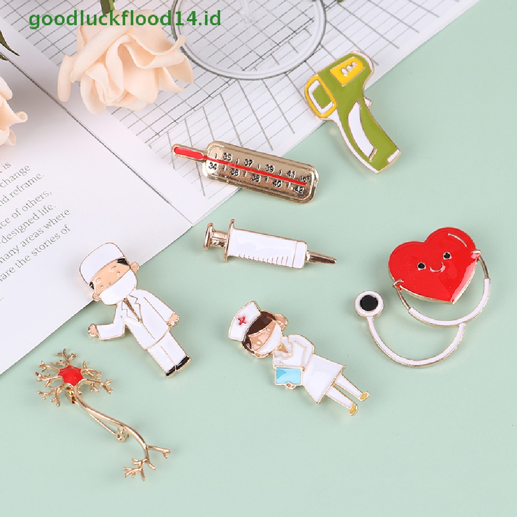 [GOOGFOUR] Pin Logam Lencana Dokter Ekg Ambulance Bentuk Enamel Bros [TOP]