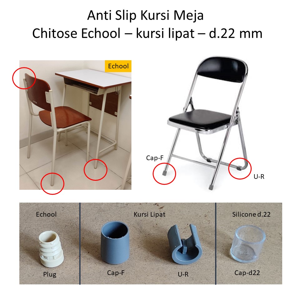 Anti slip / Plastik / Silicone / Karet Kaki Kursi - Kaki Meja - Chitose - Echool