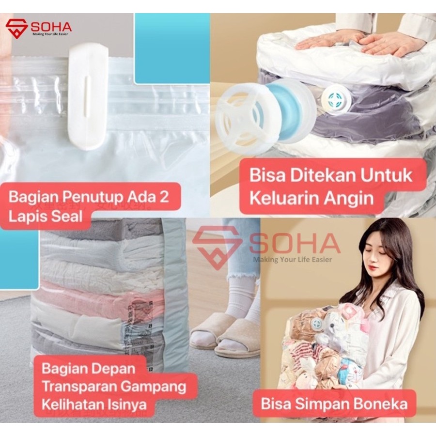 VB-09 Plastik Vacum Baju Kompres Seprei Bantal Selimut