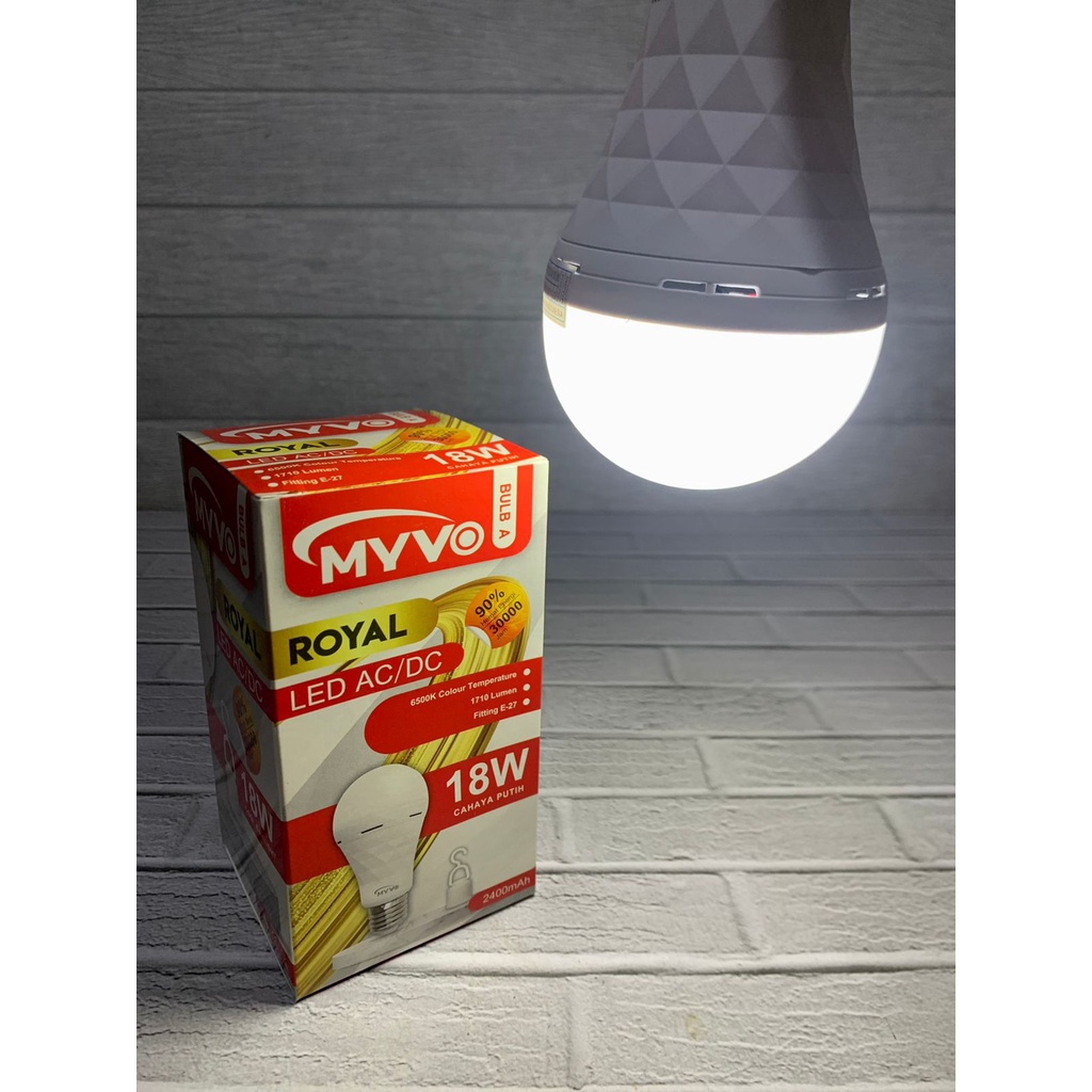 Lampu Emergency LED Bulb Myvo Royal 18 watt Lampu Darurat Super Murah