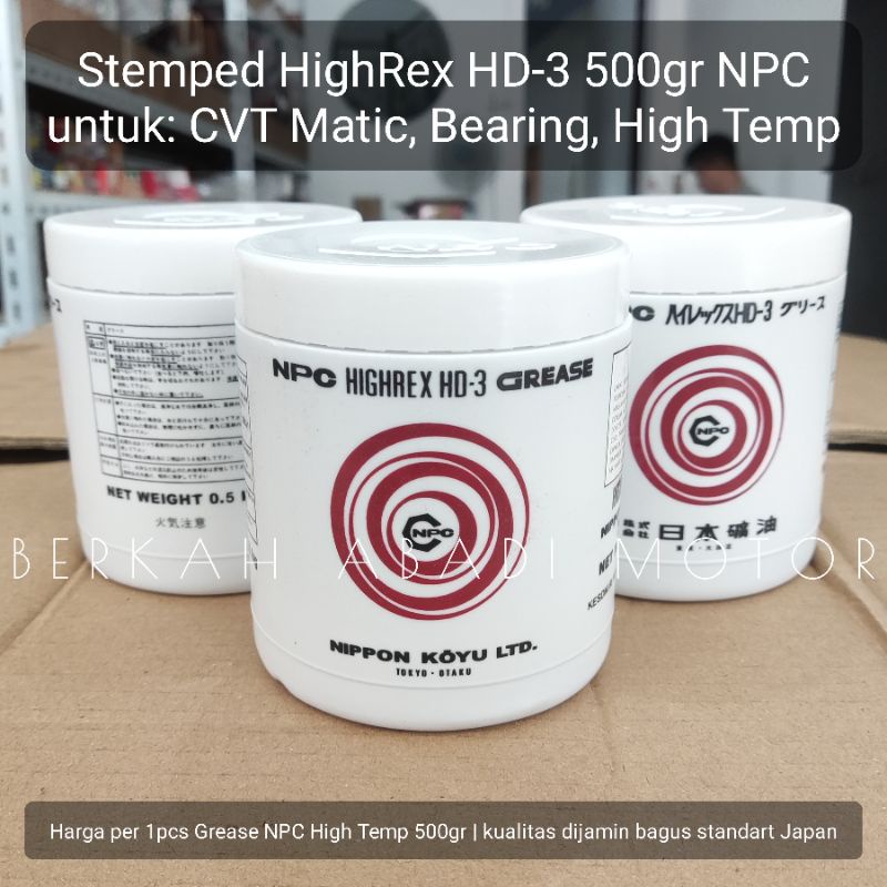 Stemped Gemuk CVT Bearing High Temp 500gr NPC JAPAN | Stempet Laher Laker Murah Paslin Pelumas
