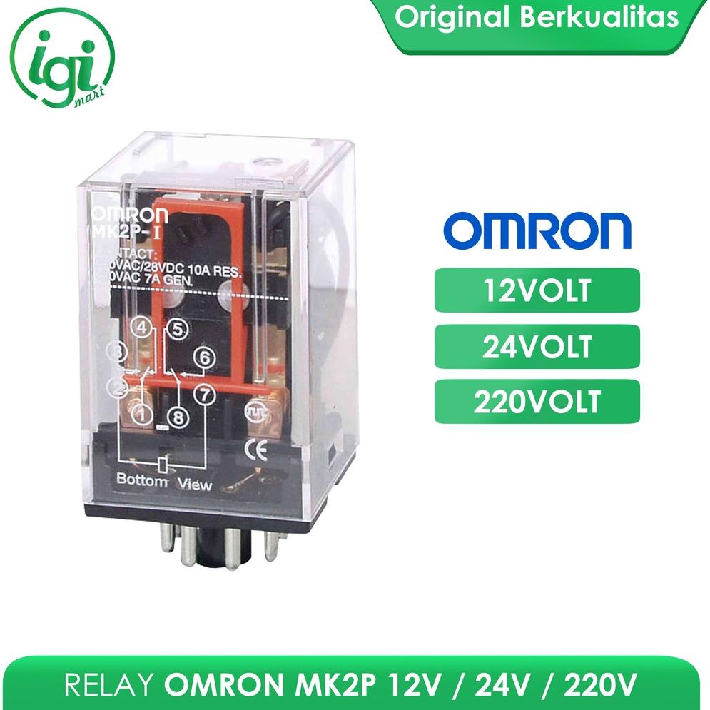 [Produk 8282] RELAY MK2P OMRON 12V / RELAY MK2PN OMR 24 VOLT / RELAY OM 220V MK2P-I 8 KAKI / RELAI 8