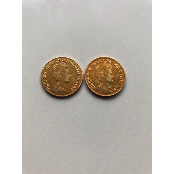 Koin Wilhelmina 10 Gulden 1913 Mantel