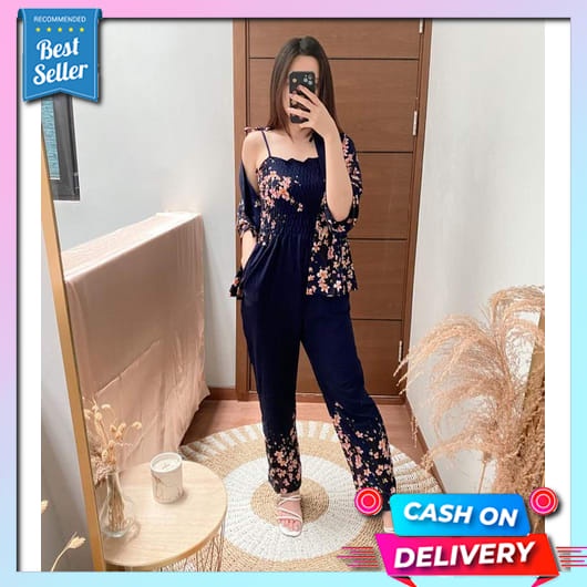 Jumpsuit Wanita Korean Style Pendek Jeans Terbaru 2022 Overall Remaja Viral Tik Tok Ibu Hamil Setela