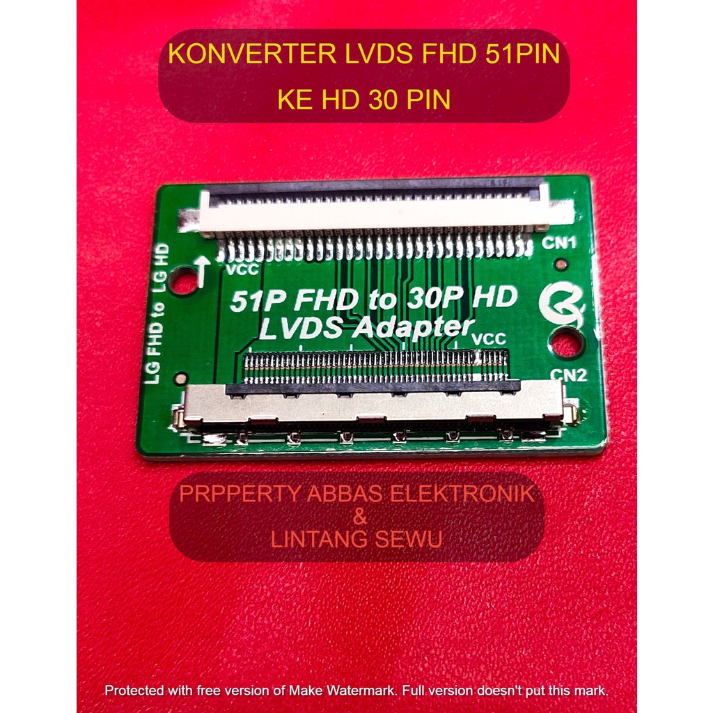 KONVERTER PANEL LVDS FHD TO HD CONVERTER LVDS FHD 51PIN TO HD 30PIN KONVERTER PANEL LCD FHD KE HD