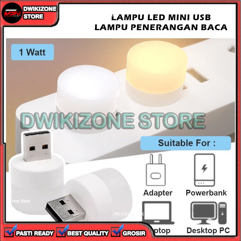 [DZS] LAMPU MINI USB LED TABUNG TIDUR NIGHT LAMP BACA