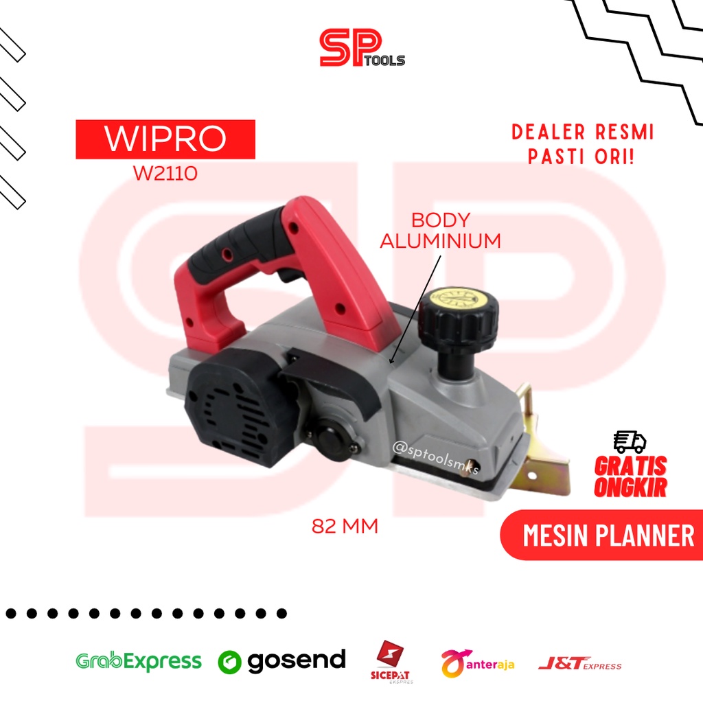 MESIN PLANER KETAM PASAH SERUT KAYU 82MM BODY ALUMINIUM WIPRO WP2820N