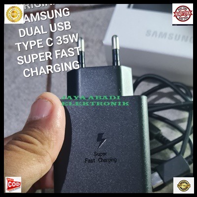 J465 ORIGINAL CHARGER USB TYPE C TIPE SAMSUNG SUPER FAST CHARGING 35W DUAL ADAPTOR CHARGER VOOC HP CAS CASAN TRAVEL FLASH CHARGE QUICK QUALCOM ADAPTER ADAPTIVE KABEL DATA ANDROID HANDPHONE QUALLCOM VOLT GADGET TC POWER SMART Pengisian cepat teknologi MUTI