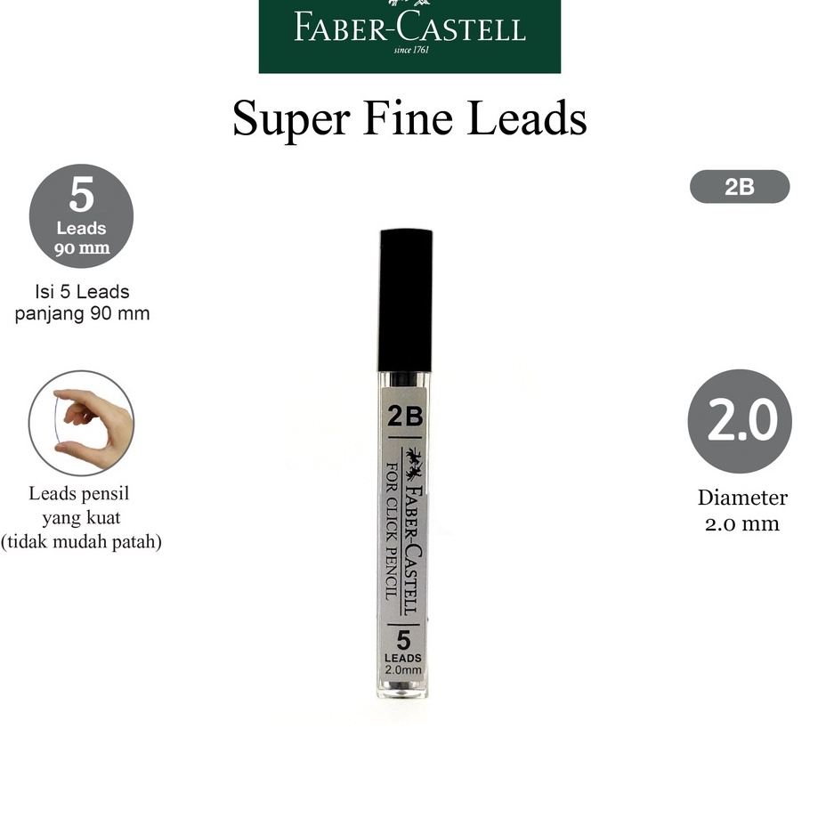 

Refil Pensil Mekanik 2B Faber-Castell 2.0 mm 132812 Click Pencil Leads PerTube