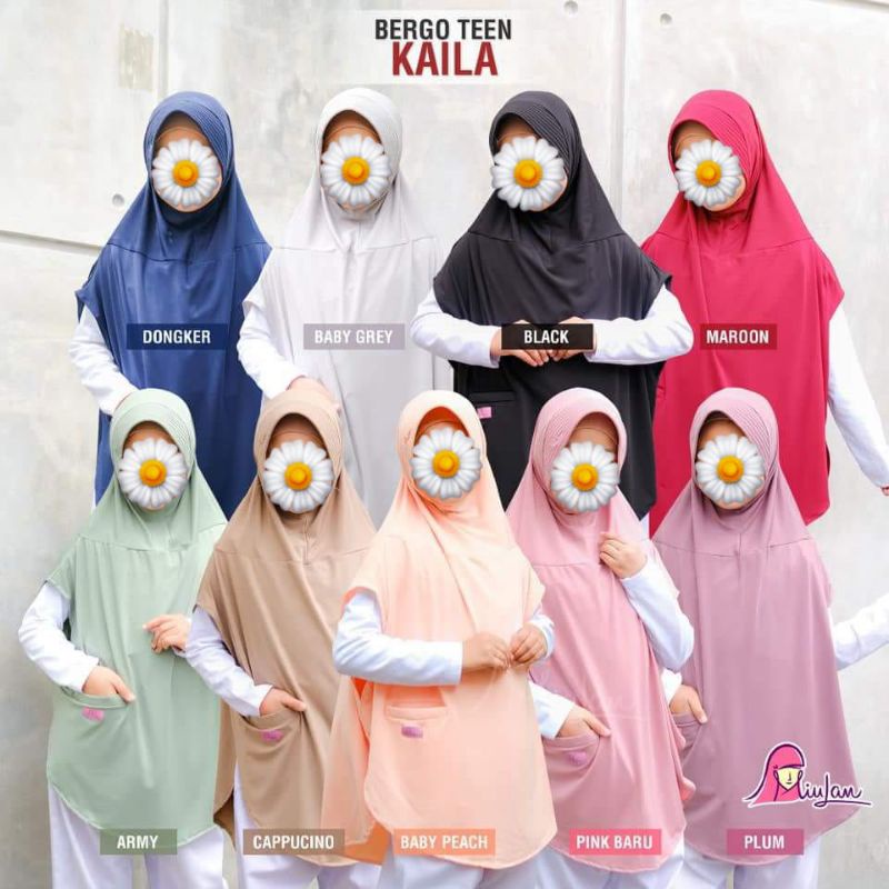 Reprice Bergo Hijab Sport KAILA Teen 8-15 th | MiuLan Kids | Jilbab Instan Hijab Instant Anak Kerudu