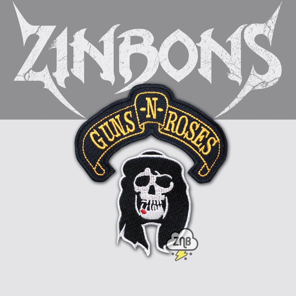 ZINBONS PATCH MUSIK GUNS N ROSES EMBLEM BORDIR BEST QUALITY