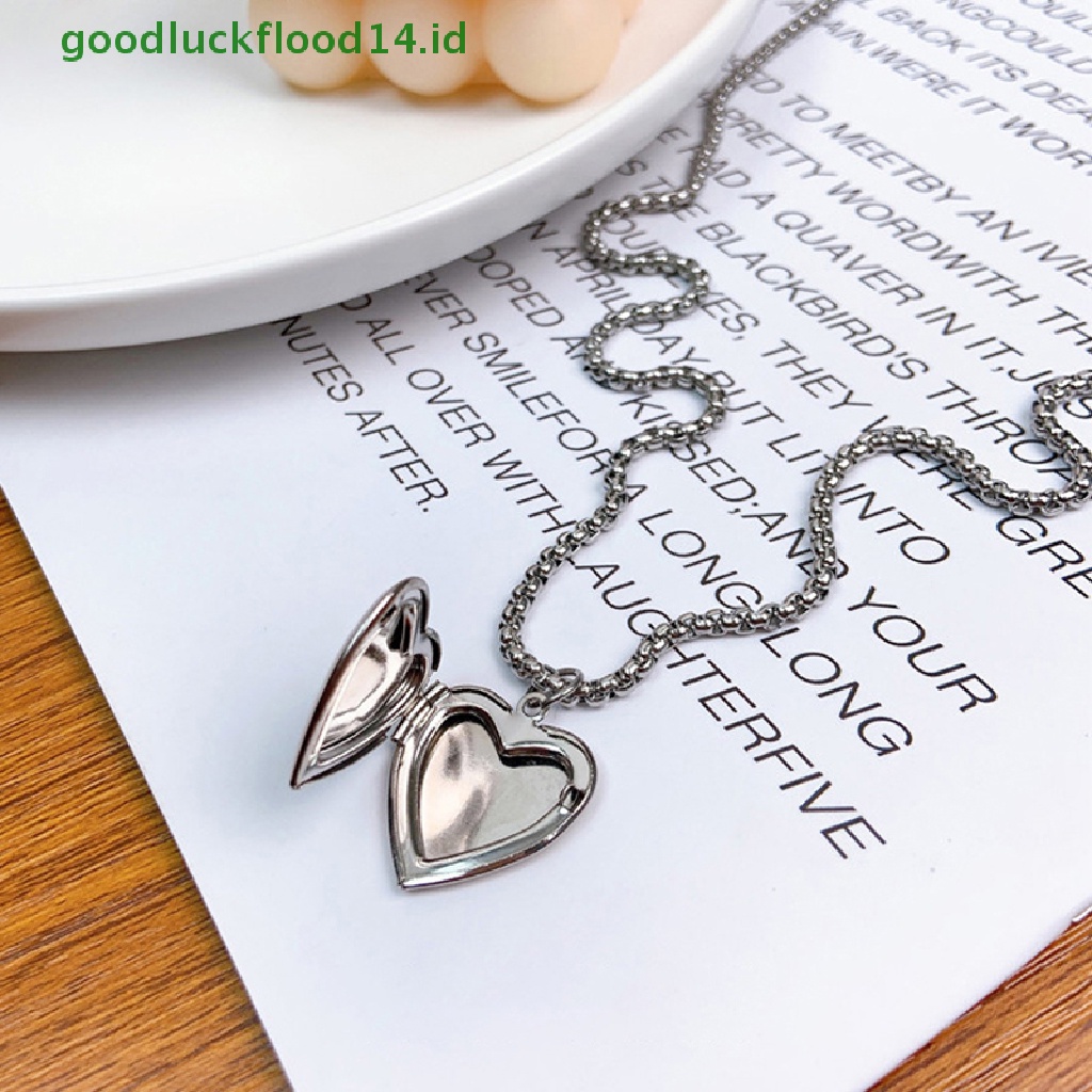 [GOOGFOUR] Mood Necklaces Peach Heart Love Pendant Foto Kalung Kontrol Suhu Warna [TOP]