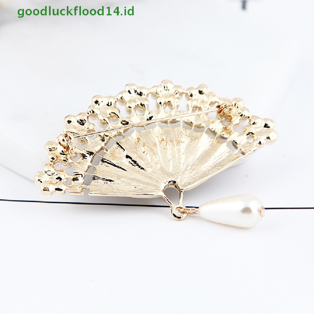 [GOOGFOUR] Enamel Pin Vintage Bros Untuk Wanita Pesona Mutiara Imitasi Syal Setelan Broche Broach [TOP]