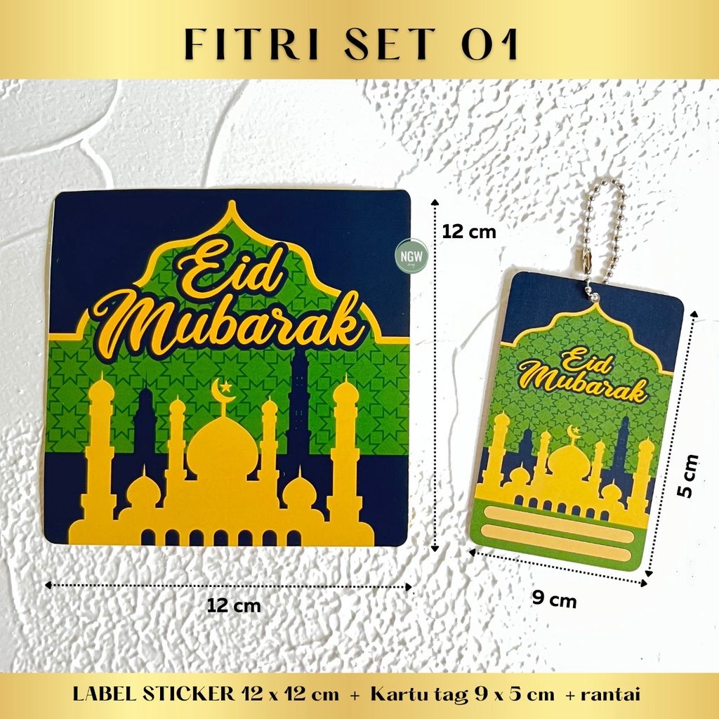 EID MUBARAK2023 SET label sticker + kartu tag + rantai hampers