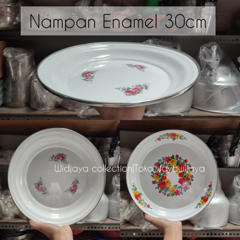 Nampan Bulat Enamel 30cm/Baki bulat Enamel/Nampan jadul