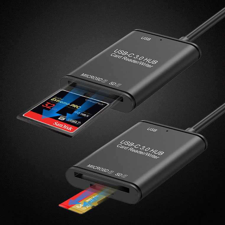 Card Reader USB Type C 3 in 1 USB 3.0 Hub Micro SD / SD Card - YC-500