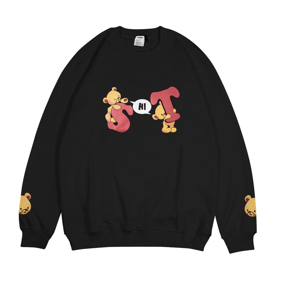 "GM.17Ja23ᴰ" Naughty Badclub Black Crewneck Hi Teddy