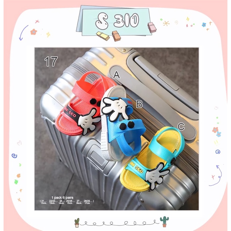 Mini Sed Sandal Import Anak Laki - Laki (Mickey Mouse) / Sandal Jelly / Sandal Jelly Anak / Sandal J