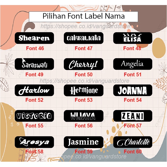 CUSTOM LABEL NAMA ANAK SERAGAM ANAK SEKOLAH KAOS STIKER SABLON SETRIKA PESANTREN NAME TAG LAUNDRY