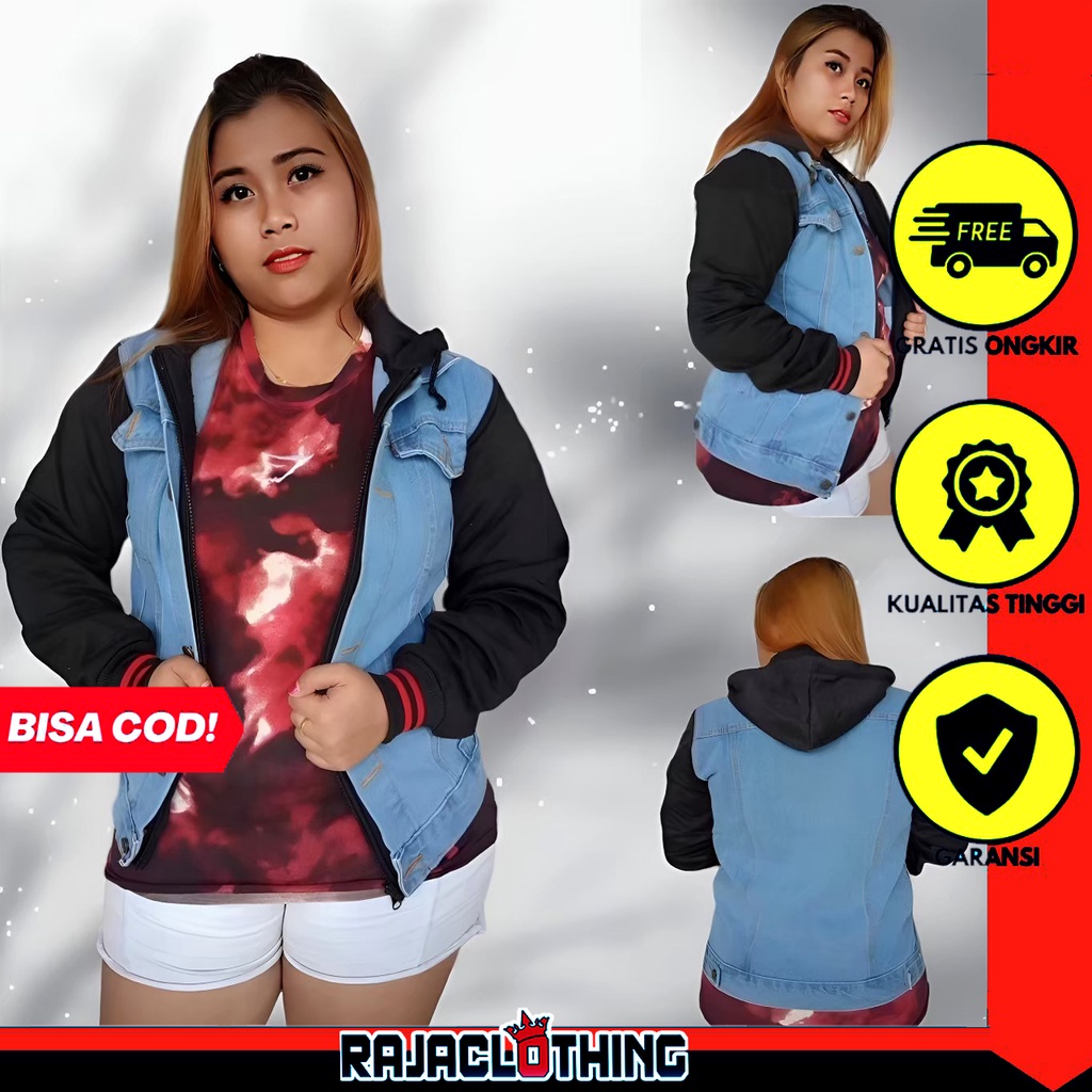 RCL - JAKET JEANS SI BOY ANAK JALANAN - BIOBLITZ / Jaket Jeans Hoodie Bioblits Hitam Wanita Jaket Boy Jaket Levi Hoodie Cewek Oversize Big