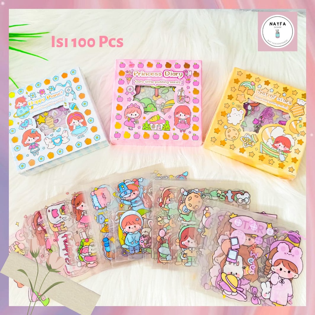 

Sticker box mini Isi100 Lembar Senmu Mini Momo Daily Manual Cute gift box