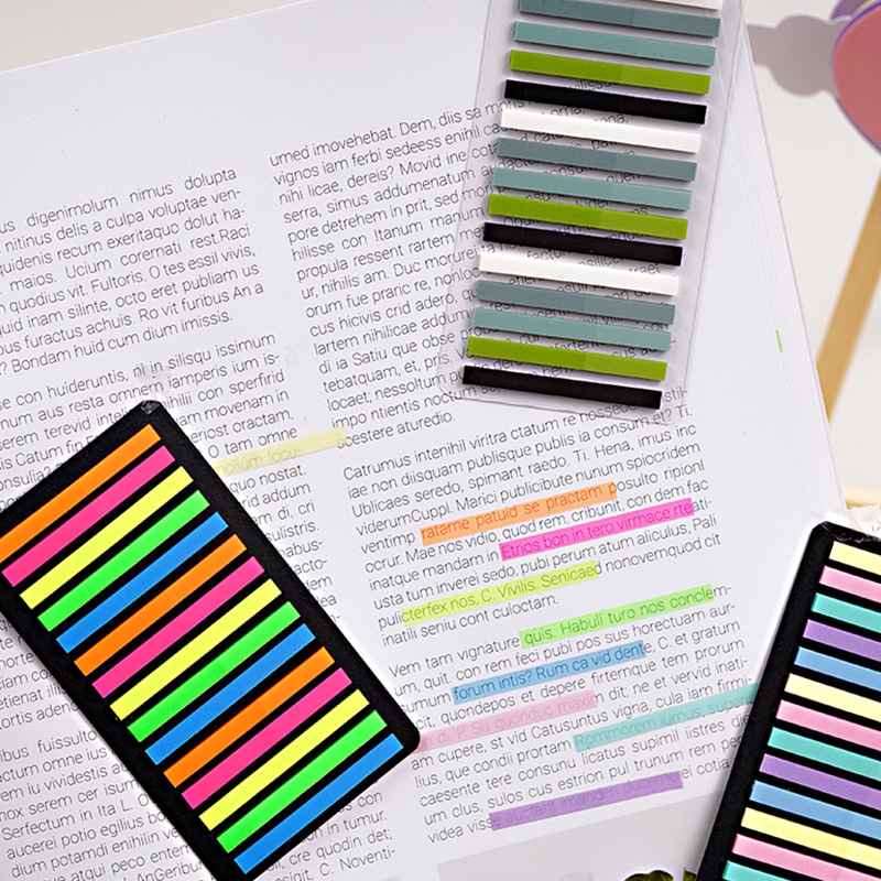 160 Lembar Sticky Note Transparan Fluorescent Untuk Penanda Buku Catatan