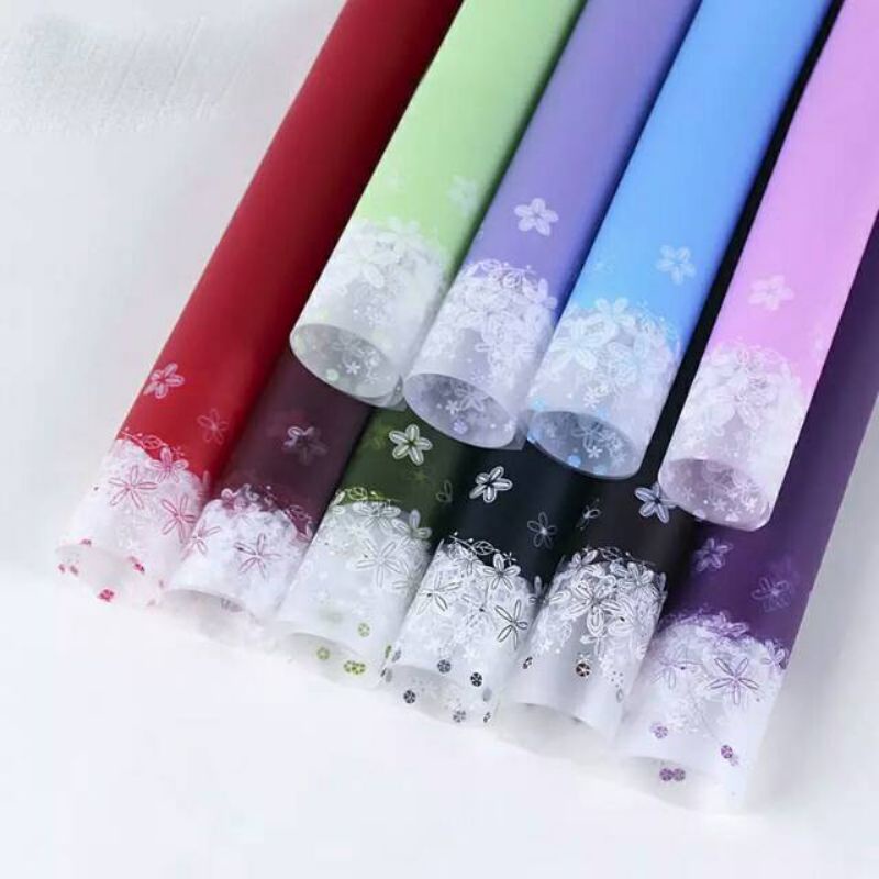 ECER Kertas buket bunga kertas cellophane motif bunga