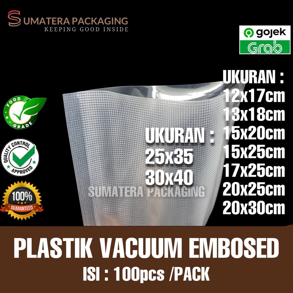 PLASTIK VACUM EMBOSE 100pcs BAG VACUUM SEALER EMBOSED Medan Vakum