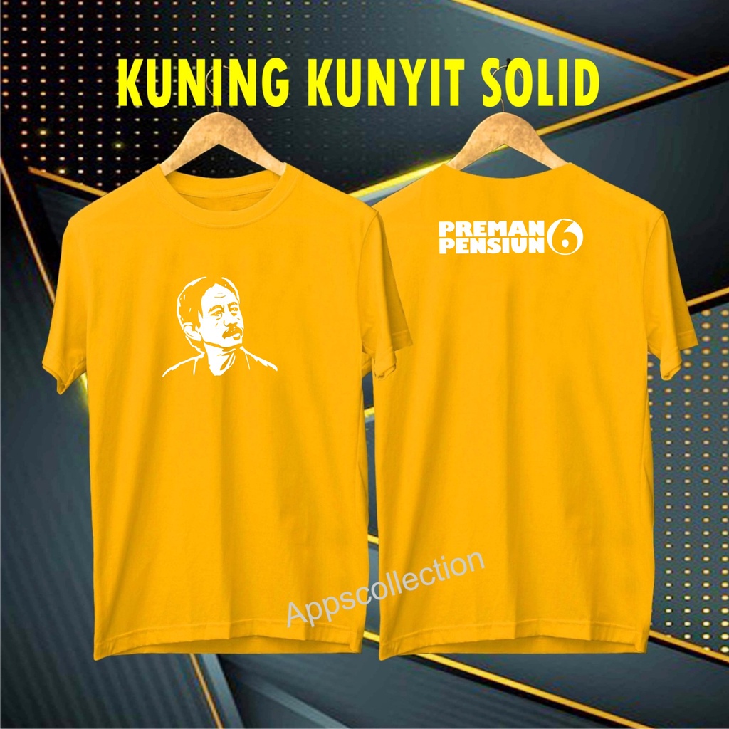 Cod Kaos New Preman Pensiun 6 org db  Pakaian Pria Dan Pakaian Wanita/Kaos Kata2 Lucu Setrip Hitam Putih Bunga Polos Slim-fitting V-Neck Crew Neck Santai Katun