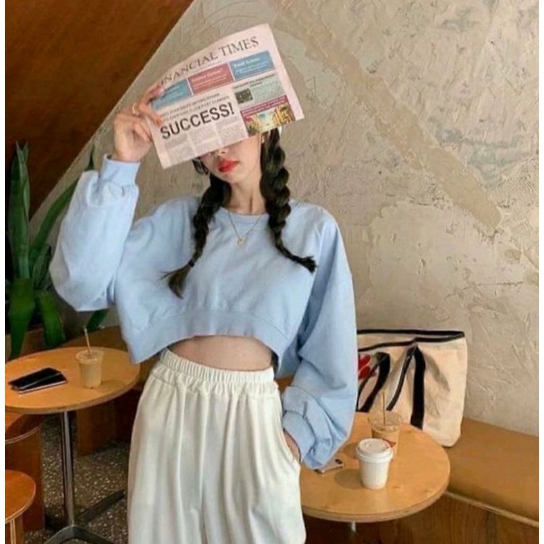 CLEO CROP OVERSIZE • SWEATER WANITA KOREAN