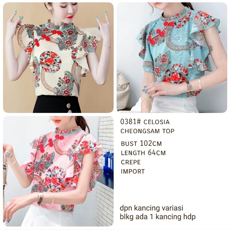 Atasan wanita cheongsam / baju qipao / baju china / chinese top