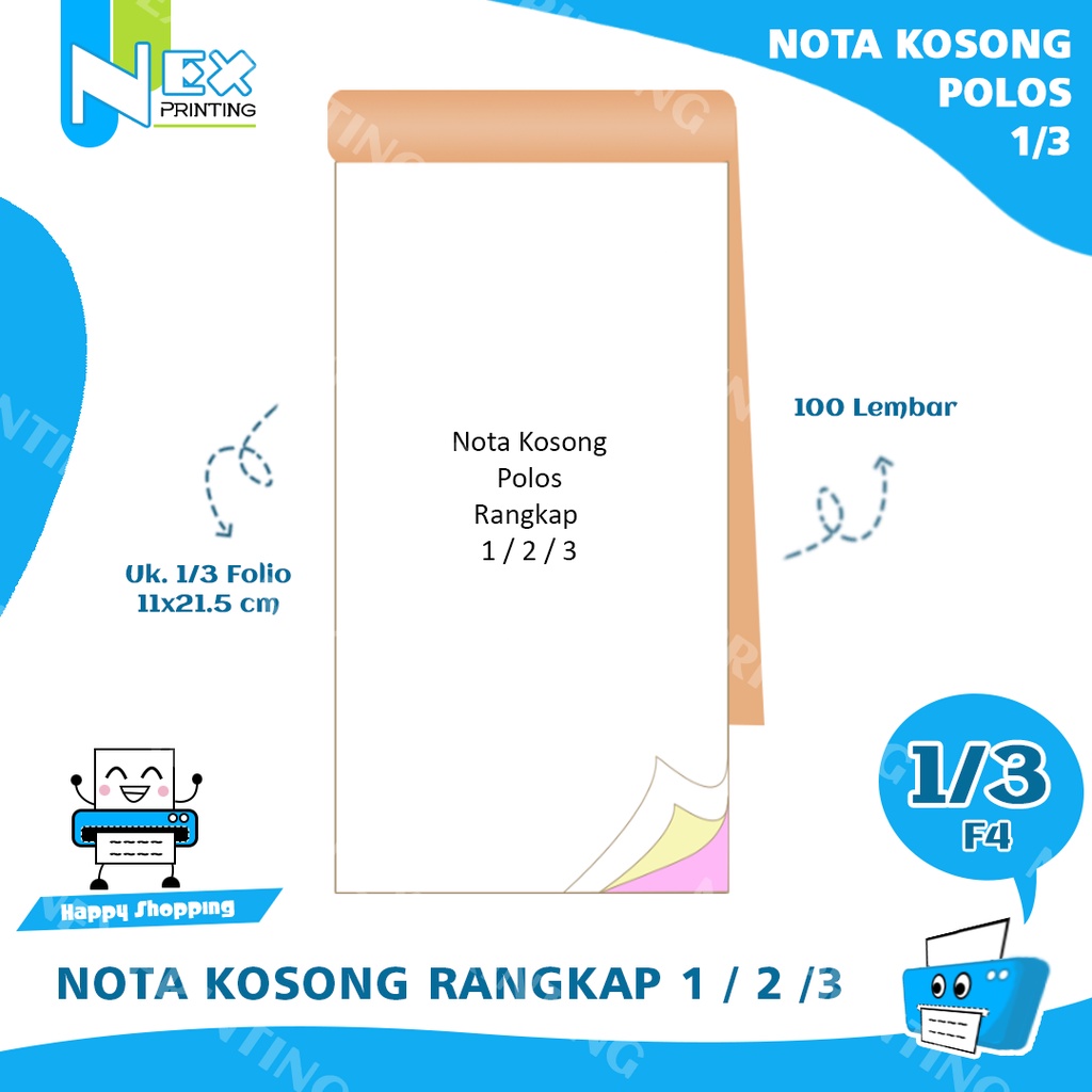 

Nota 1/3 Folio Memo Polos Kosong Kwitansi bisa Satuan ukuran Bon Faktur Untuk toko online offline murah NCR HVS rangkap 1 2 3