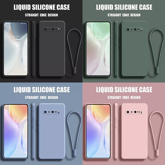 Case Samsung s10 S10 Plus Baby Skin FREE tali Casing Liquid Silicone Square