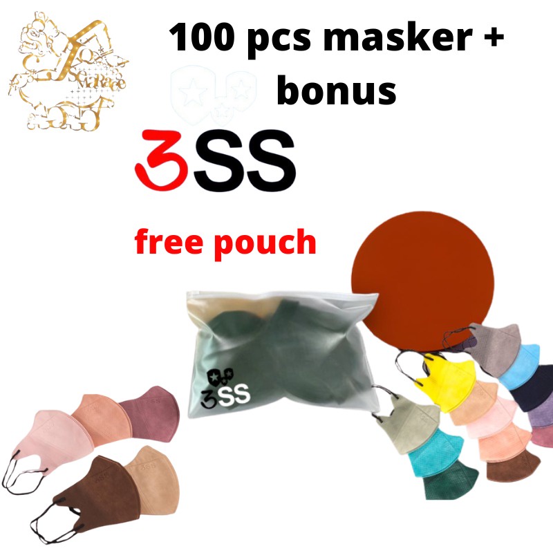 (PAKET 100 PCS ) MASKER DUCKBILL WARNA 3SS 4PLY MIX WARNA