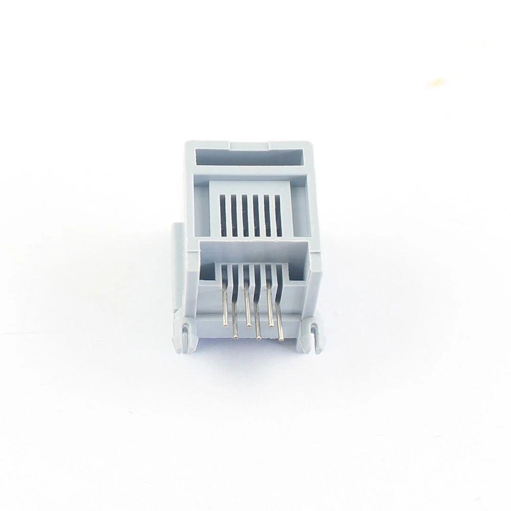 Augustina RJ12 Socket Perlengkapan Telepon 90derajat 6pin Kristal 6p6c Socket RJ11 Terminal Konektor