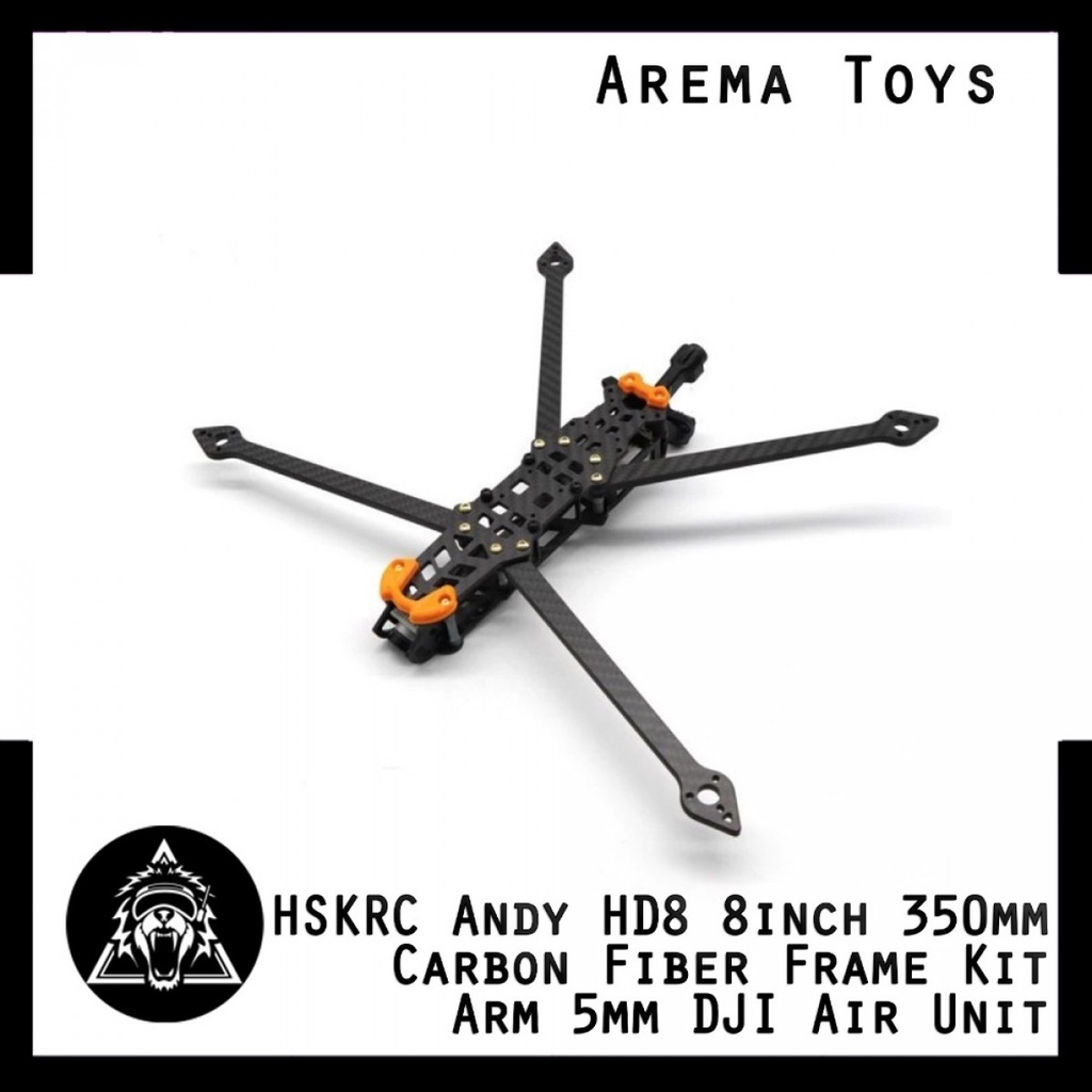 HSKRC Andy HD8 8inch 350mm Carbon Fiber Frame Kit Arm 5mm DJI Air Unit