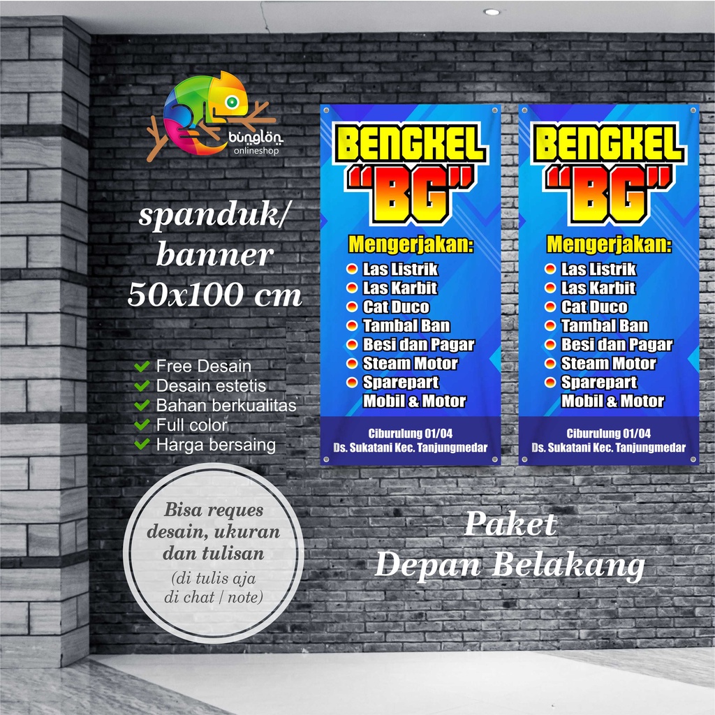 Spanduk Banner Palng Bengkel Motor, Bengkel Las, Spanduk Bengkel