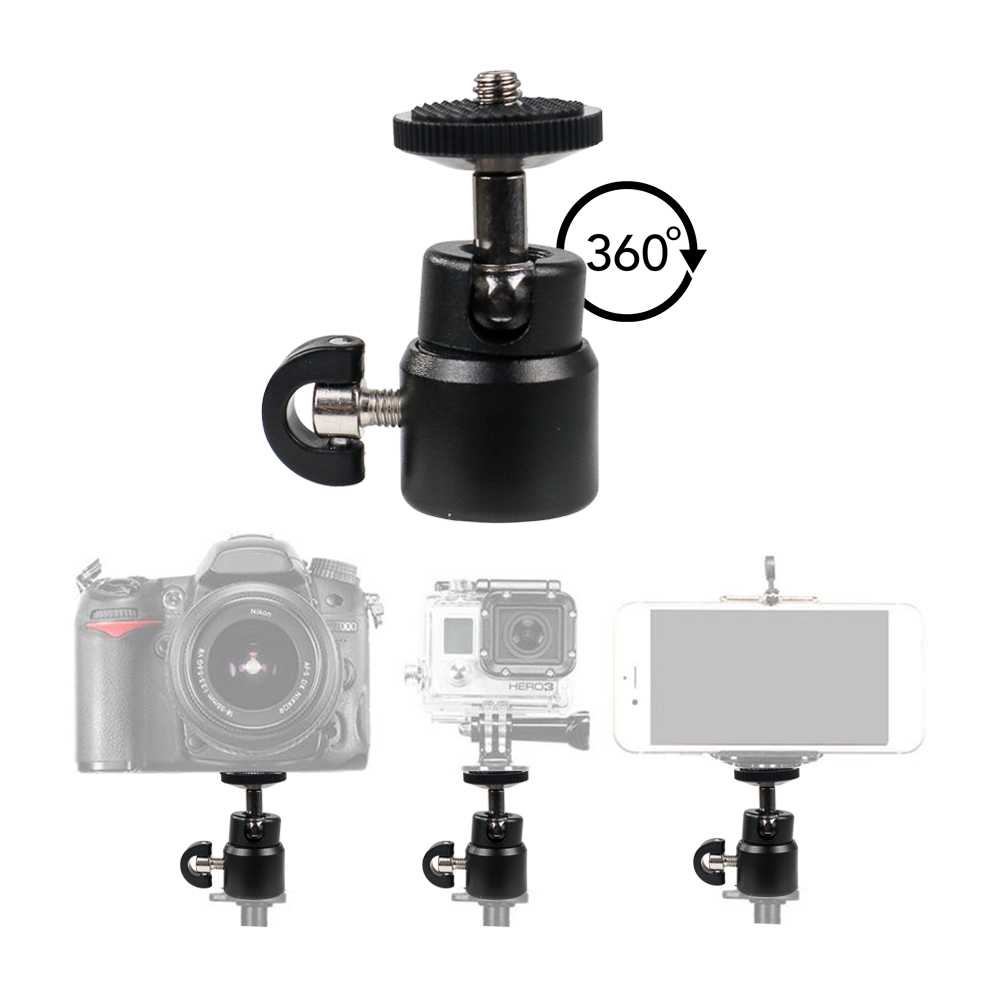 Ball Head Ballhead Metal Kokoh Thread 1/4 in Tripod Kamera Digital SLR