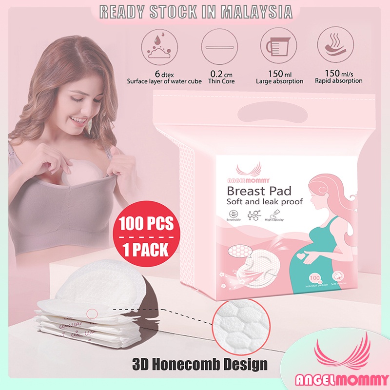 Breast Pad Disposable 100pcs 150ml Absorption Anti-leak Nursing pad Breastpad Breathable Thin＆Light  Angel Mommy WAI100