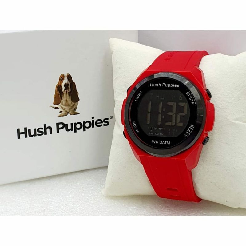 Jam Tangan Hush Puppies Digital Led Rubber Tahan Air Favorit Kesukaan Bisa COD