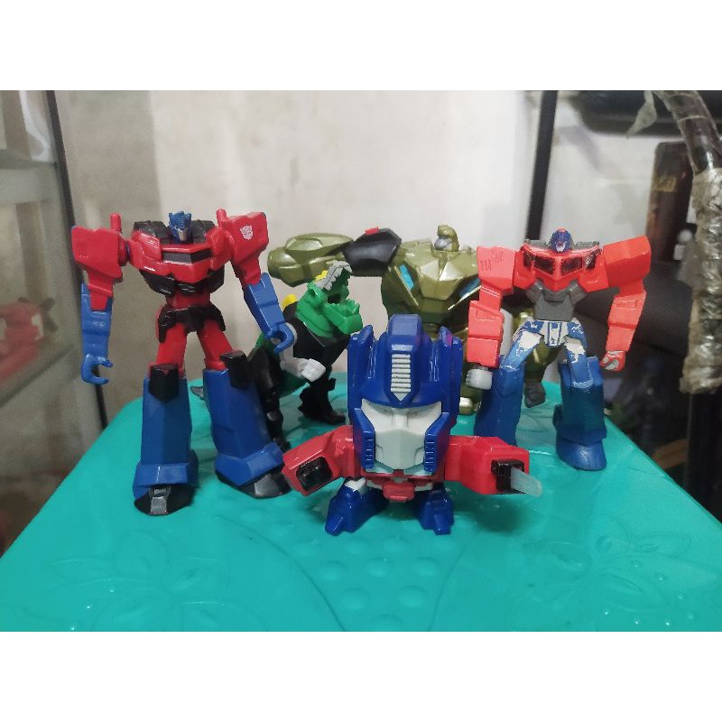Figure Transformers Optimus Prime Autobots / Grimlock / Bulkhead Mainan McD