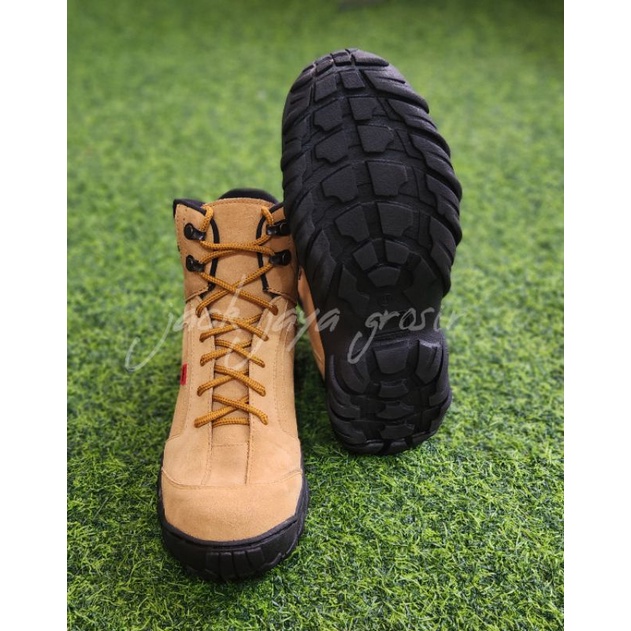 boot safety pria full kulit original suide sepatu boot