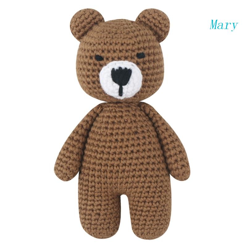 Mary Handmade Crochet Sleep Bear Stuffed Animal Rajut Boneka Lembut Mainan Hadiah Ulang Tahun